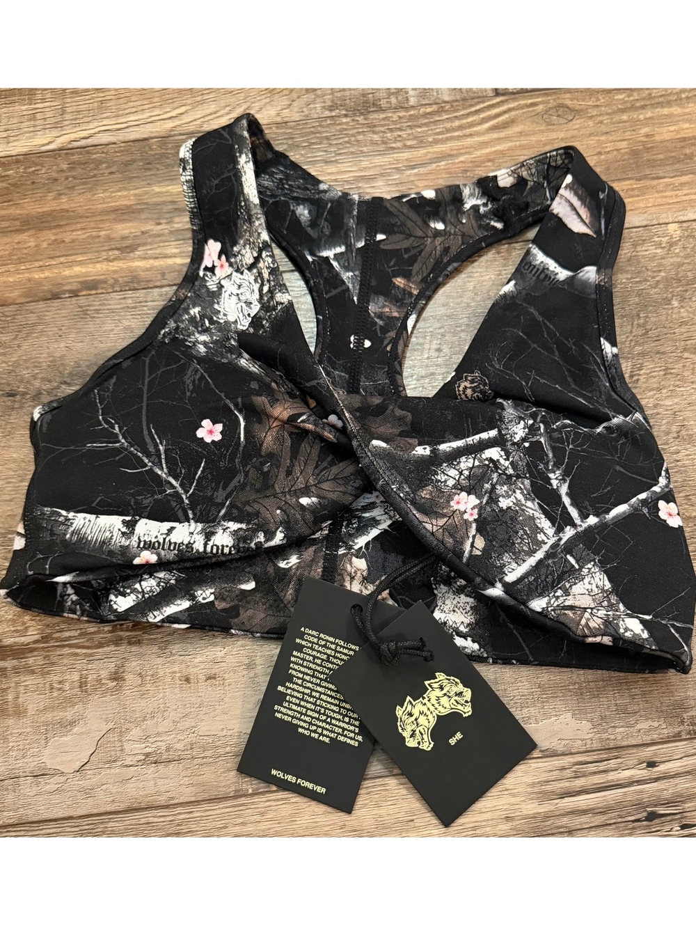 NWT Darc Sport SHE Single Wolf Everson Bra Cherry Blossom Camo S 882/1000